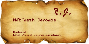 Németh Jeromos névjegykártya